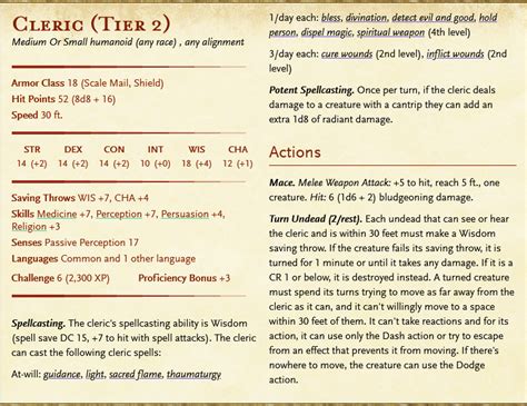 cleric table 5e|cleric level table 5e.